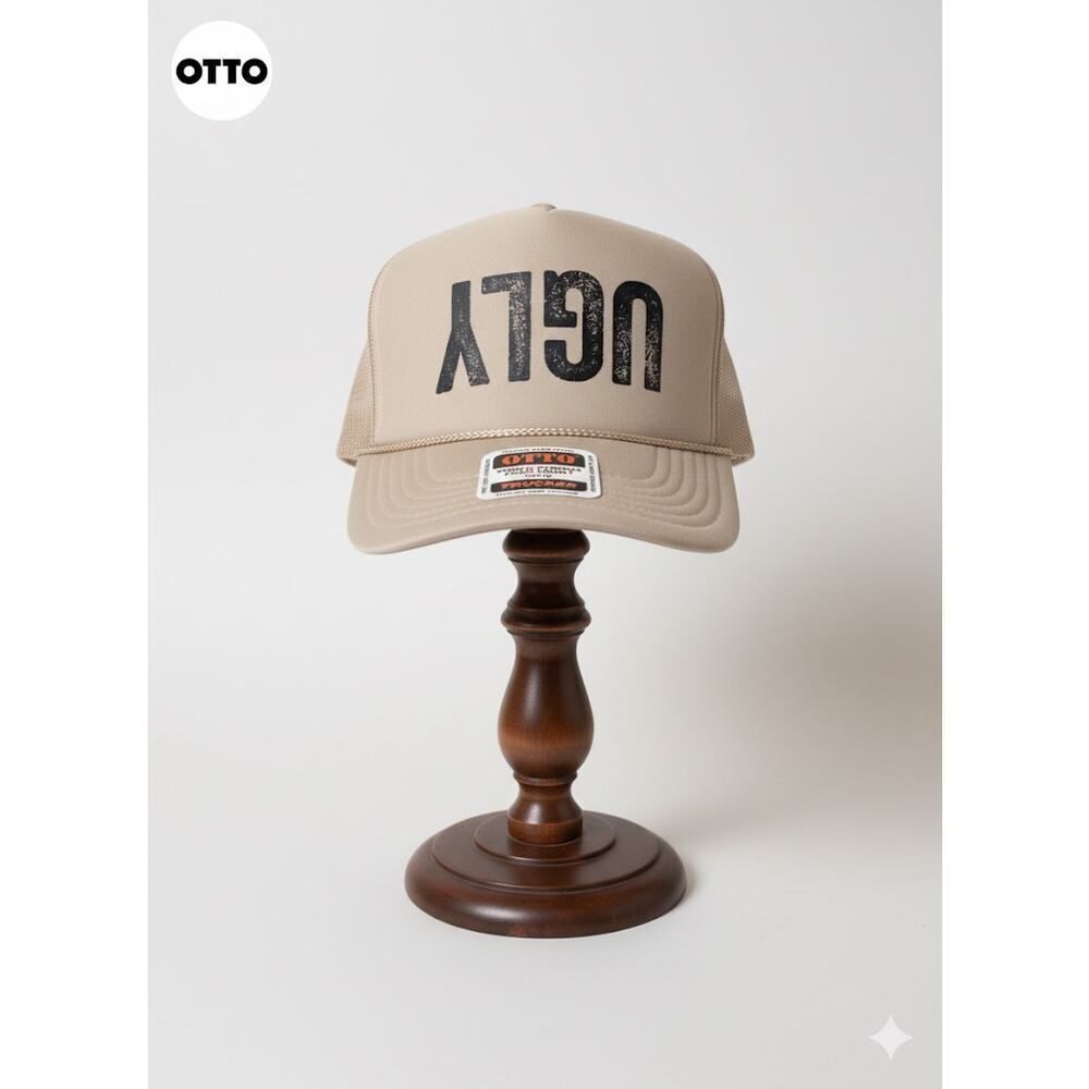 New Otto Light Tan UGLY Unisex Trucker Adjustable Cap Hat OS